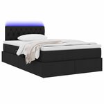 vidaXL Lit avec rangement et LED Noir 120 x 200 cm Polyester