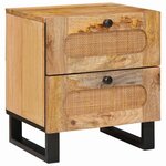 vidaXL Cabinet de chevet Naturel 40 x 33 x 46 cm Bois de mangue massif