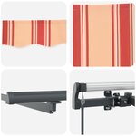 vidaXL Auvent Rétractable Manuel avec LED Jaune et Orange 300x250 cm