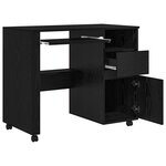 vidaXL Bureau avec roulettes avec tiroir Chêne noir 91 x 50 x 77 cm