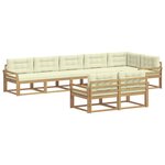 vidaXL Ensemble de canapés d'extérieur 6 pc Blanc et crème Polyester