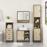 vidaXL Ensemble de meubles de salle de bain 3 Pièces chêne sonoma
