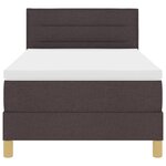 vidaXL Lit à ressort LED avec matelas Marron foncé 90 x 190 cm tissu
