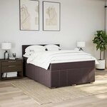 vidaXL Sommier à lattes de lit avec matelas Marron foncé 140x190 cm