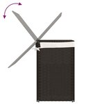 vidaXL Panier à linge avec 2 sections marron foncé 53x35x57 cm