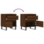 vidaXL Tables de chevet 2 Pièces chêne marron 40x35x50 cm bois ingénierie
