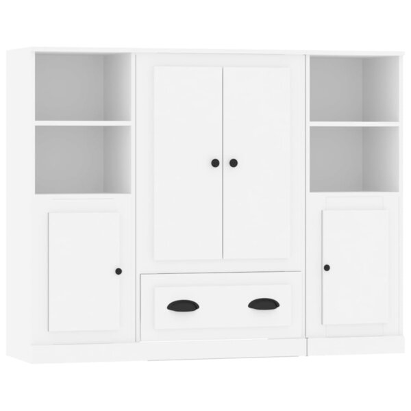 vidaXL Buffets 3 Pièces blanc bois d'ingénierie