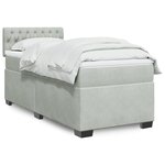 vidaXL Sommier à lattes de lit et matelas Gris clair 90x200 cm Velours