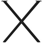 vidaXL Pieds de table à manger en forme de X  2 pièces  noir  80 x (72-73) cm  acier