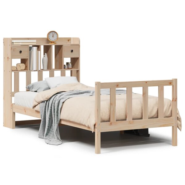 vidaXL Lit bibliothèque sans matelas 100x200 cm bois massif de pin