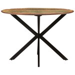 vidaXL Table à dîner Ø110x78 cm Bois de récupération massif et acier