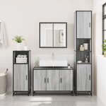 vidaXL Armoire de lavabo de salle de bain sonoma gris 90x33x60 cm