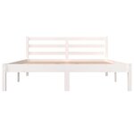 vidaXL Cadre de lit Bois de pin massif 120x190 cm Blanc petit double