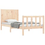 vidaXL Cadre de lit avec tête de lit petit simple bois massif