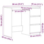 vidaXL Bureau Chêne marron 90x45x76 cm Bois d'ingénierie