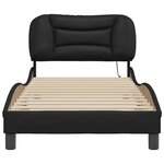vidaXL Cadre de lit avec LED sans matelas Hvar noir 80x200 cm
