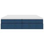 vidaXL Lit avec rangement et matelas Bleu 200 x 200 cm Polyester