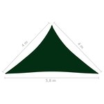 vidaXL Voile de parasol Tissu Oxford triangulaire 4x4x5 8 m Vert foncé