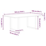 vidaXL Table à manger marron clair bois de chêne massif rectangulaire