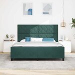 vidaXL Lit à ressorts avec tête de lit Vert foncé 180 x 200 cm Velours