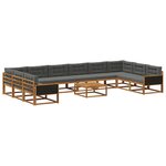 vidaXL Ensemble de canapés d'extérieur 11 Pièces Naturel et Anthracite