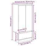 vidaXL Armoire avec tiroir gris béton 55 5x34x119 5 cm bois ingénierie