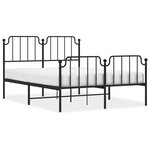 vidaXL Cadre de lit métal sans matelas avec pied de lit noir 140x190cm