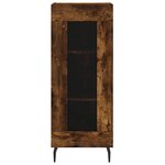 vidaXL Buffet haut Chêne fumé 34 5x34x180 cm Bois d'ingénierie