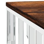 vidaXL Table basse argenté acier inoxydable/bois massif récupération