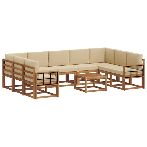 vidaXL Ensemble de canapés d'extérieur 10 pc Naturel et Beige