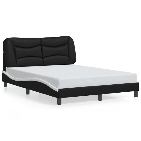 vidaXL Cadre de lit sans matelas noir et blanc 140x200 cm similicuir