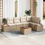 vidaXL Ensemble de canapé de jardin avec coussin 6 Pièces beige et crème