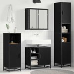 vidaXL Ensemble de mobilier de salle de bain 3 Pièces Chêne noir