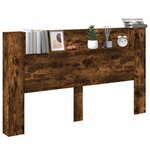 vidaXL Cabinet de Tête de Lit avec LED Chêne Fumé Bois d'ingénierie