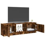 vidaXL Meuble TV avec lumières LED chêne fumé 120x30x35 5 cm