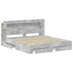 vidaXL Cadre de lit avec rangement Gris béton 200 x 200 cm