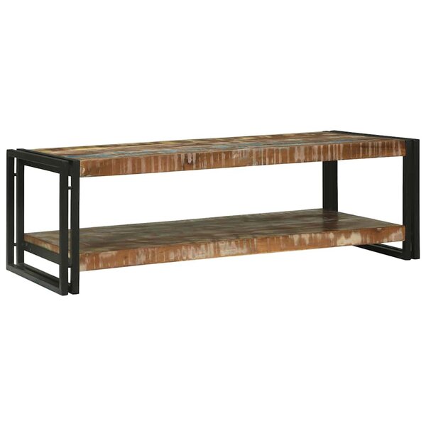 vidaXL Table basse Multicolore 120 x 50 x 38 cm Bois Recyclé Solide