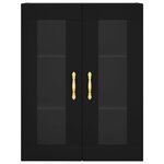 vidaXL Armoires murales 2 Pièces noir bois d'ingénierie