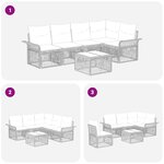 vidaXL Ensemble de canapé de jardin 6 Pièces Gris polyrotin