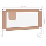 vidaXL Barrière de sécurité de lit d'enfant Taupe 120x25 cm Tissu