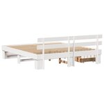 vidaXL Cadre de lit avec tiroir Blanc 200 x 200 cm Bois massif en pin