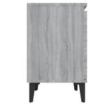 vidaXL Tables de chevet pieds en métal 2 Pièces Sonoma gris 40x30x50 cm