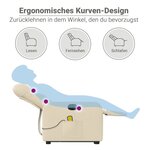 vidaXL Fauteuil inclinable de massage électrique Crème Tissu