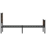 vidaXL Cadre de lit en métal sans matelas chêne fumé 90x190 cm