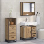 vidaXL Ensemble de mobilier de salle de bain 3 Pièces Chêne artisanal