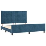 vidaXL Cadre de lit avec tête de lit Bleu foncé 160x200 cm Velours