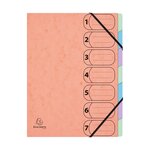 Trieur Harmonika Avec Élastiques 7 Compartiments Aquarel - A4 - Couleurs Assorties - X 8 - Exacompta