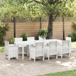 Table de jardin vidaXL Blanche 250x100x73 cm en Poly Rattan