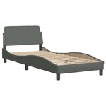 vidaXL Cadre de lit sans matelas Hvar gris foncé 90x200 cm tissu