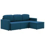 vidaXL Canapé-lit modulaire 3 places Bleu Tissu